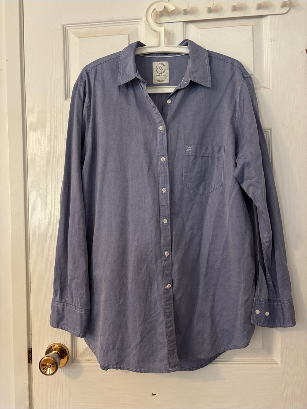 Talula Light Blue Long-Sleeve Casual Button-Down Shirt
